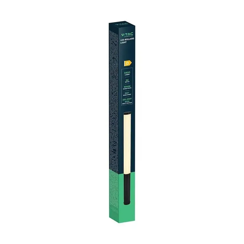 Słupek Ogrodowy V-TAC 80cm LED 24W IP44 VT-10181 3000K 3400LM - Czarny