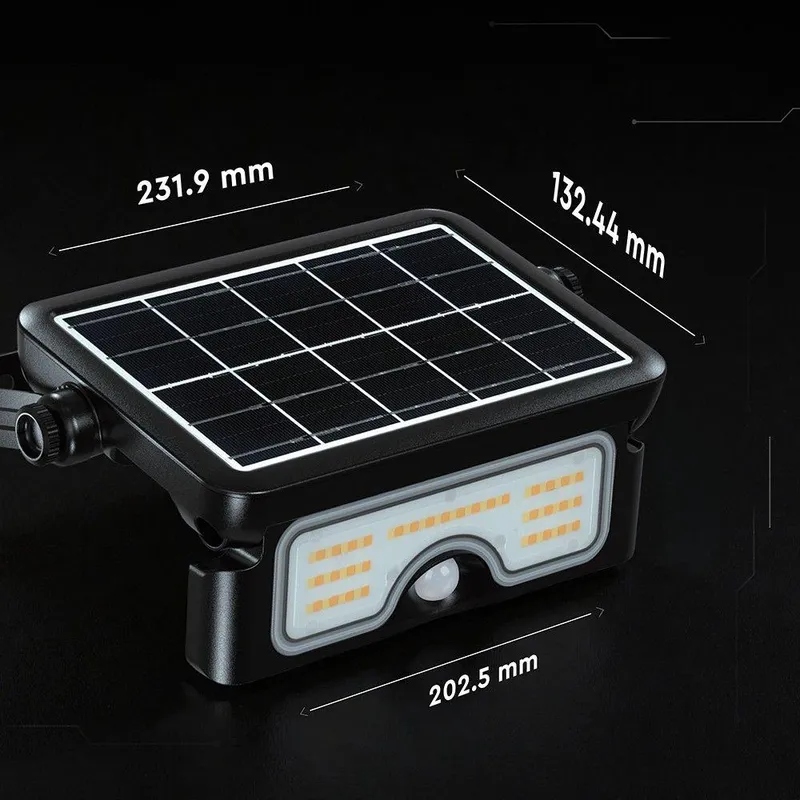 Naświetlacz LED Solarny V-TAC 7W CCT Czujnik Ruchu IP65 VT-777-7 STEP: 3000K + 4000K + 6500K 900LM 3 Lata Gwarancji - Czarny