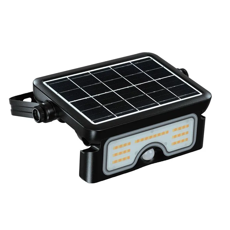 Naświetlacz LED Solarny V-TAC 7W CCT Czujnik Ruchu IP65 VT-777-7 STEP: 3000K + 4000K + 6500K 900LM 3 Lata Gwarancji - Czarny