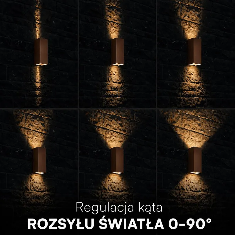 Oprawa Ścienna V-TAC 10W LED COB Brąz Corten IP65 CCT Zmiana Barwy VT-120112-C 2700K-3200K-4000K 1250LM