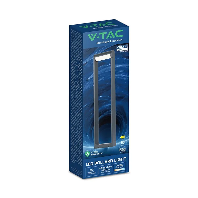 Słupek Ogrodowy 60cm V-TAC 10W LED CREE CHIP Regulowany IP65 VT-120011 3000K 1550LM 6 Lat Gwarancji - Czarny