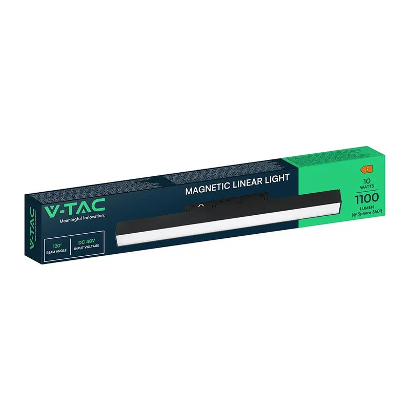 Oprawa Szynoprzewód 48V V-TAC 10W 48V 120ST LED 30cm VT-41026 6400K 1100LM 3 Lata Gwarancji - Czarna