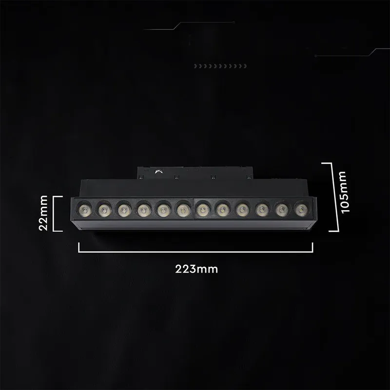 Oprawa Szynoprzewód 48V V-TAC 10W 48V 36ST LED 22cm Regulowana VT-41029 6400K 840LM 3 Lata Gwarancji - Czarna
