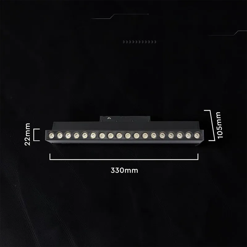 Oprawa Szynoprzewód 48V V-TAC 15W 48V 36ST LED 33cm Regulowana VT-41031 3000K 1220LM 3 Lata Gwarancji - Czarna