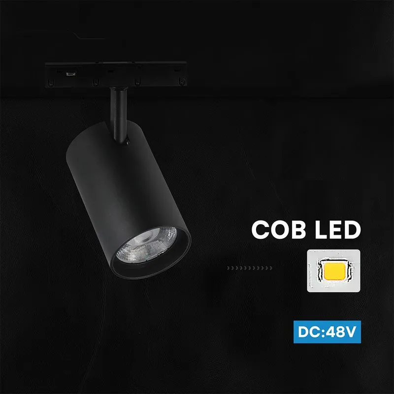 Oprawa Szynoprzewód 48V V-TAC 12W 48V LED Projektor VT-40020 6400K 1140LM 3 Lata Gwarancji - Czarny