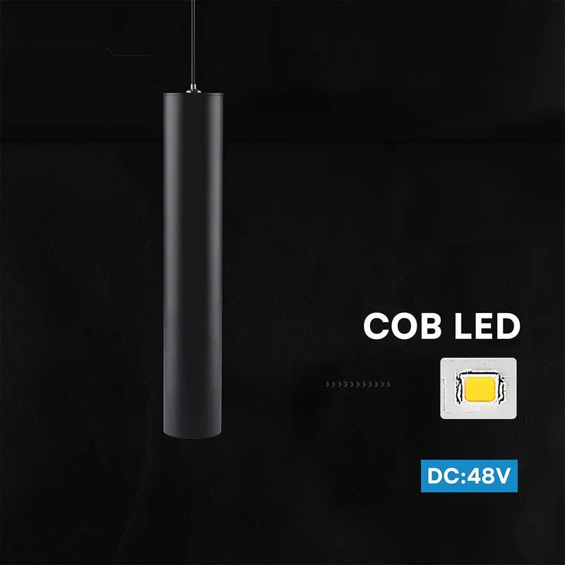 Oprawa Szynoprzewód 48V V-TAC 10W 48V LED Zwieszana VT-40011 3000K 735LM 3 Lata Gwarancji - Czarna