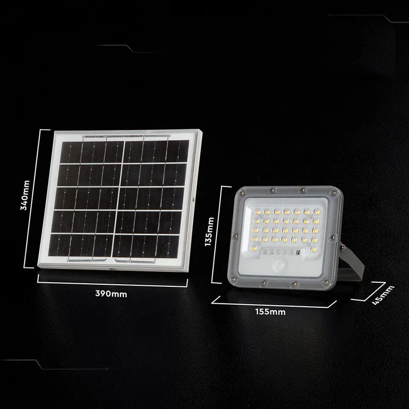 Naświetlacz LED Solarny V-TAC 10W Czujnik Pilot Auto Timer IP65 150LM/W IP65 VT-44048 6000K 1500LM - Czarny