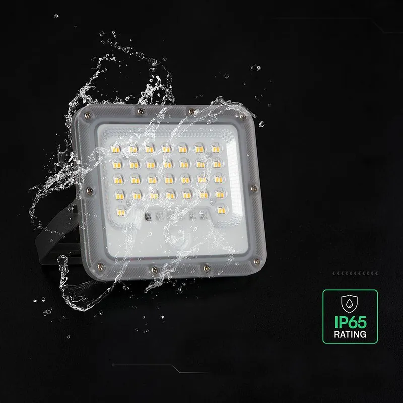 Naświetlacz LED Solarny V-TAC 10W Czujnik Pilot Auto Timer IP65 150LM/W IP65 VT-44048 6000K 1500LM - Czarny