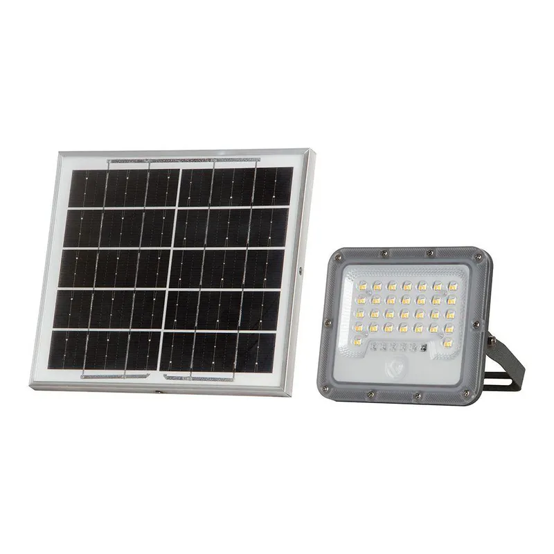 Naświetlacz LED Solarny V-TAC 10W Czujnik Pilot Auto Timer IP65 150LM/W IP65 VT-44048 6000K 1500LM - Czarny