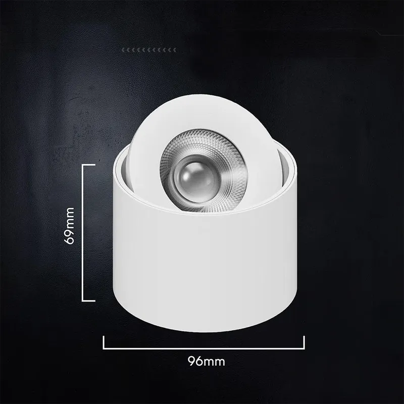 Oprawa V-TAC LED CREE Uchylny Downlight Natynkowy 18W CRI90+ CCT IP44 VT-110018CCT 3000K-4000K-6500K 1350LM 6 Lat Gwarancji - Biała