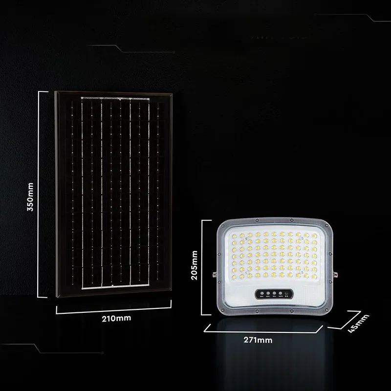 Naświetlacz LED Solarny V-TAC 12W Pilot Auto Timer IP65 CCT VT-105W 3000K-4500K-6500K 2000LM - Czarny