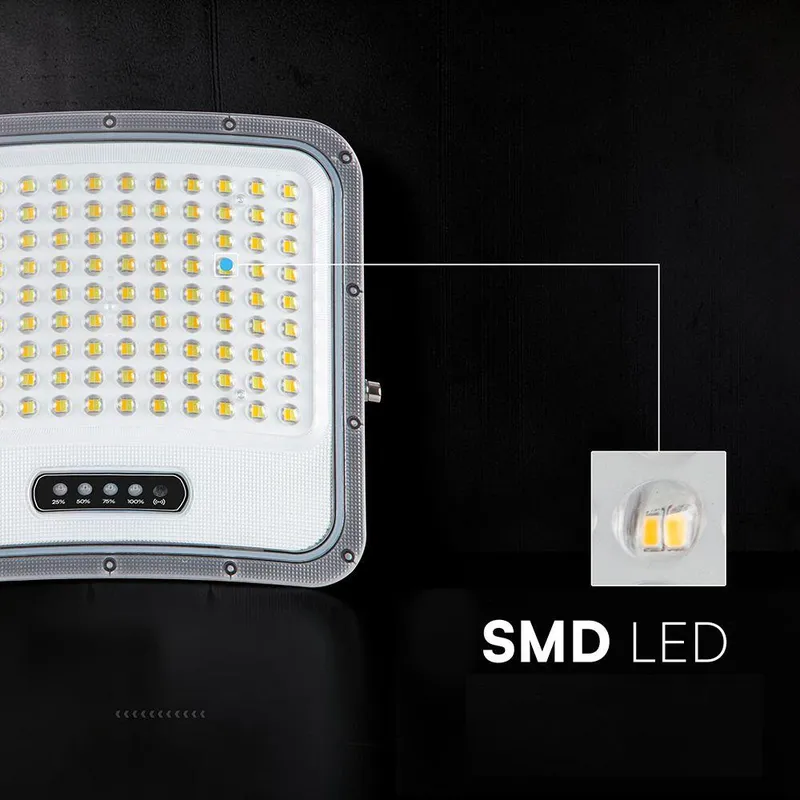 Naświetlacz LED Solarny V-TAC 20W Pilot Auto Timer IP65 CCT VT-205W 3000K-4500K-6500K 2000LM - Czarny