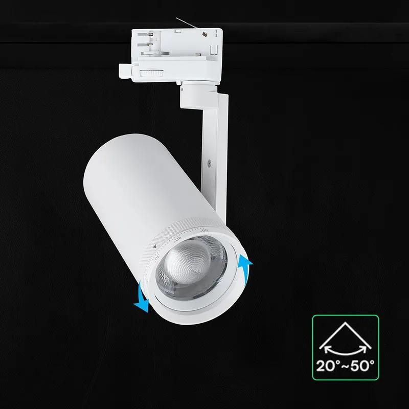 Oprawa Szynoprzewód 3F V-TAC 30W LED Regulowany Kąt 25-50STOPNI CCT VT-18031CCT 3000K-4200K-6400K 2480LM - Biała