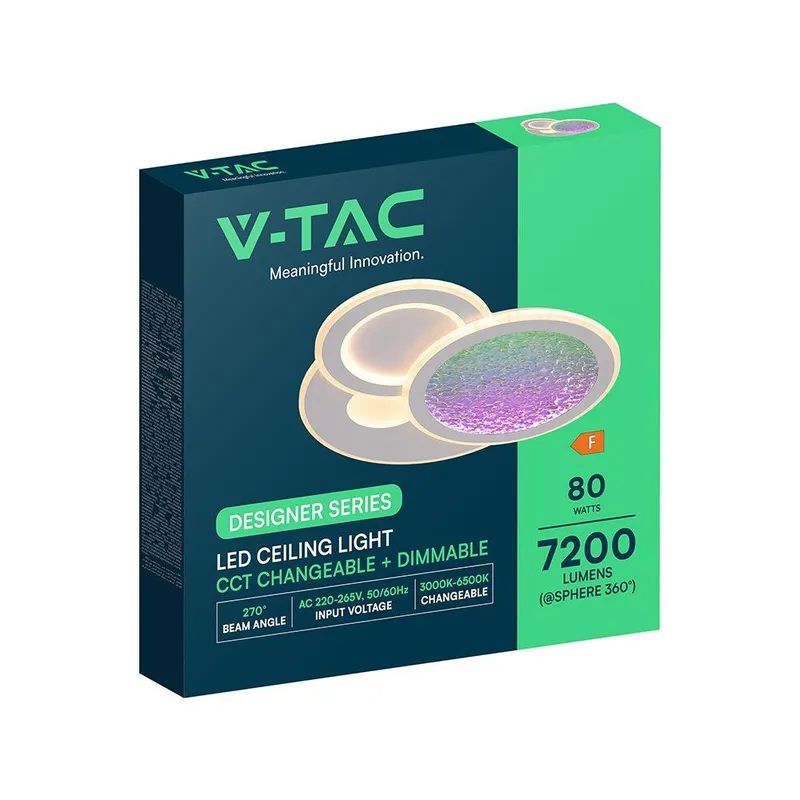 Oprawa Sufitowa V-TAC 2x40W LED CCT 500x500x55mm Pilot VT-84242 7200LM