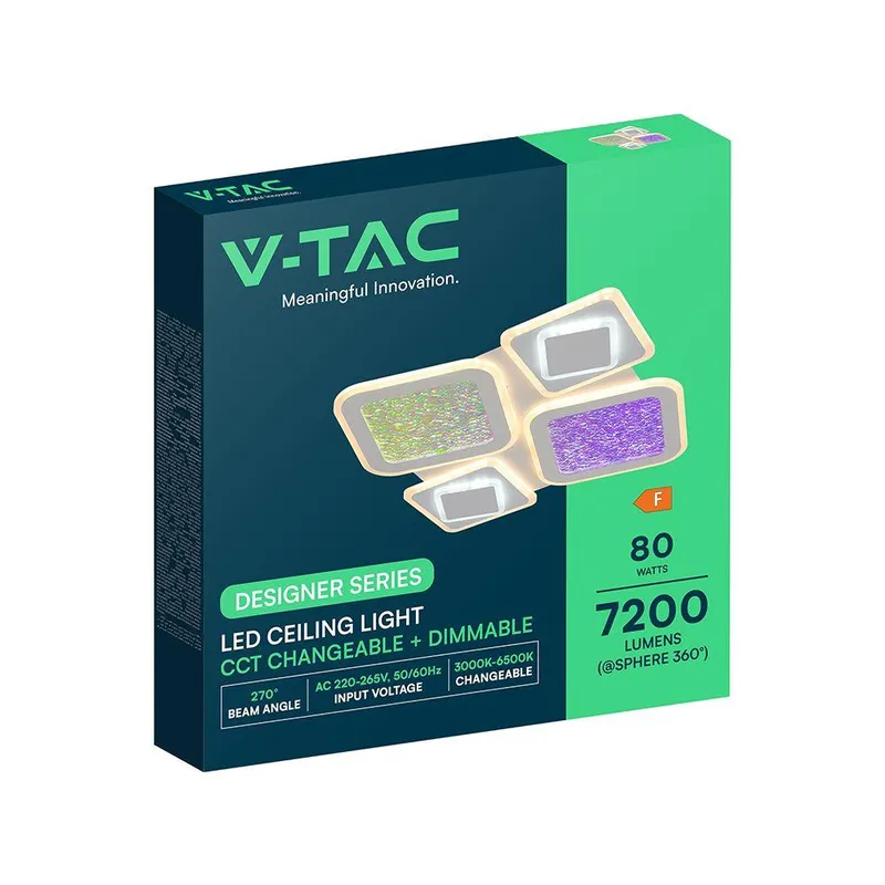 Oprawa Sufitowa V-TAC 2x40W LED CCT 480x480x50mm Pilot VT-84243 7200LM