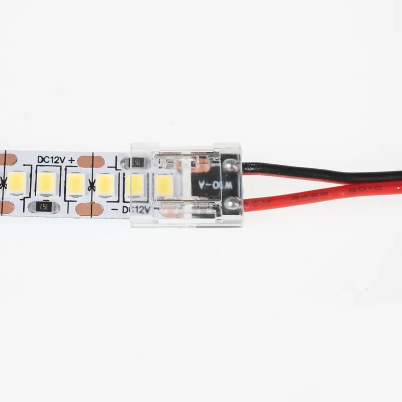 Konektor Złączka Taśm LED V-TAC Przeźroczysta Z Przewodami Gęste/Zwykłe/COB 8mm