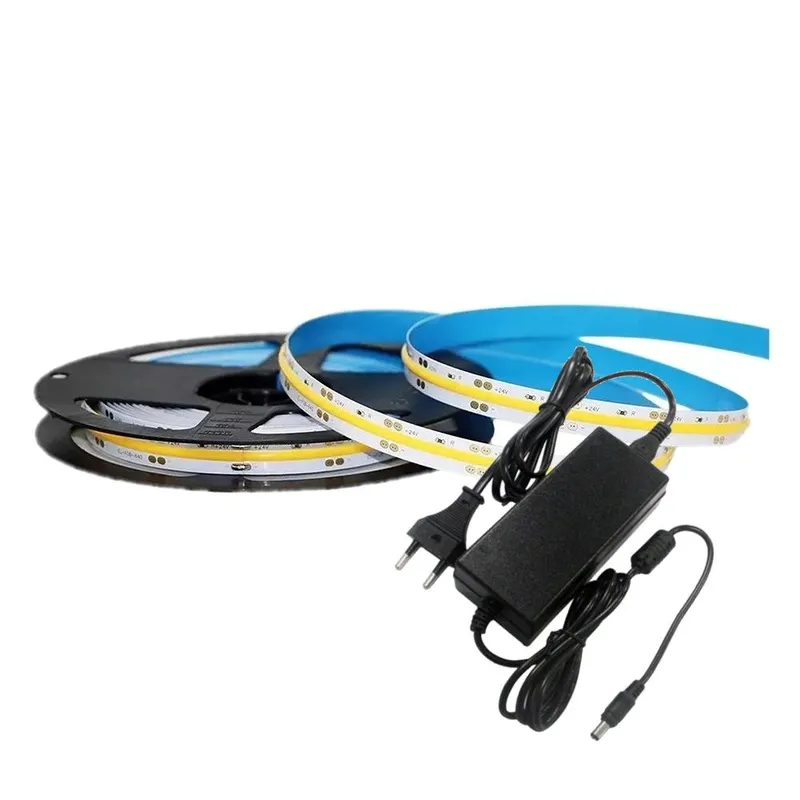 Zestaw LED V-TAC Taśma 420LED/M COB 24V 10W/M Zasilacz 24V 78W (2651+3272) 6400K 1000LM