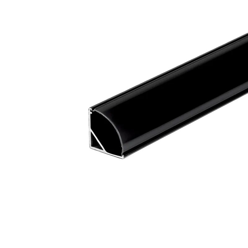 Profil Do LED Zestaw, ALU Kątowy Czarny V-TAC 2mb Klosz Czarny 15,8x15,8mm VT-8109