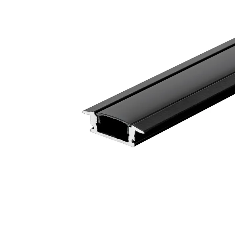 Profil Do LED Zestaw, ALU Wpuszczany Czarny V-TAC 2mb Klosz Czarny 24,7x7mm VT-8106