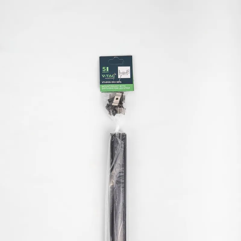 Profil Do LED Zestaw, ALU Na Dwie Taśmy Czarny V-TAC 2mb Czarny Klosz 23,5x10mm VT-8108