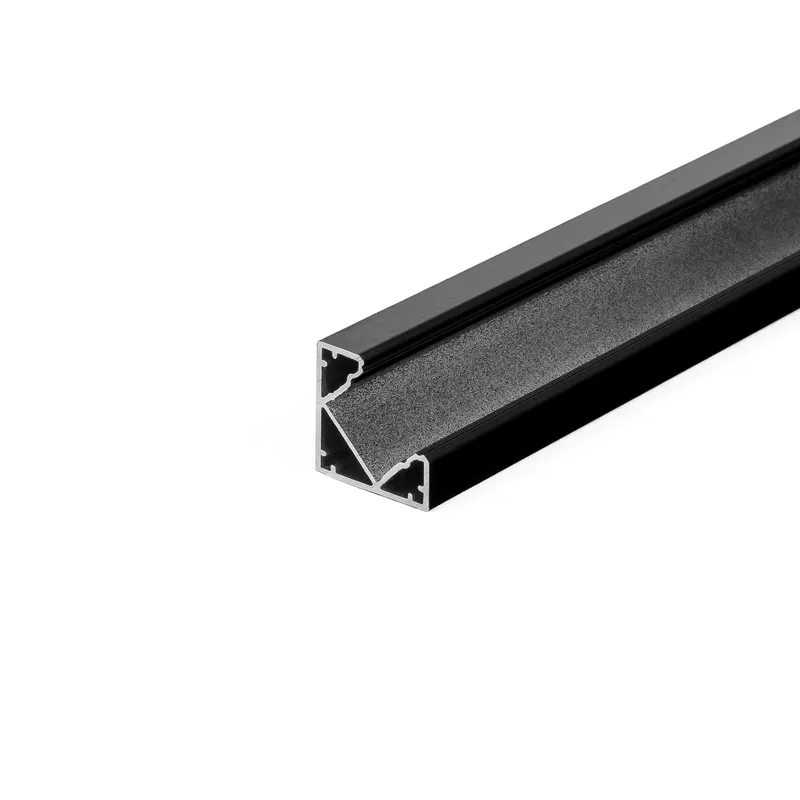 Profil Do LED Zestaw, ALU Kątowy Czarny V-TAC 2mb Klosz Czarny 19x19mm VT-8114