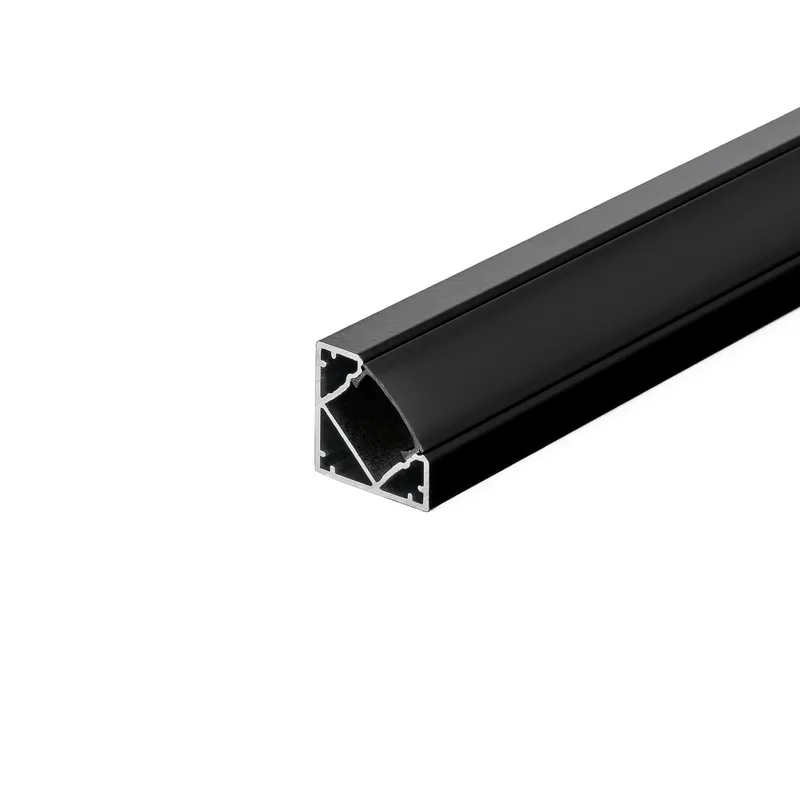 Profil Do LED Zestaw, ALU Kątowy Czarny V-TAC 2mb Klosz Czarny 19x19mm VT-8114
