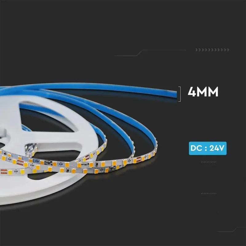 Taśma LED V-TAC SMD2835 128LED 24V IP20 Szerokość 4mm VT-2835 128 6400K 1200LM