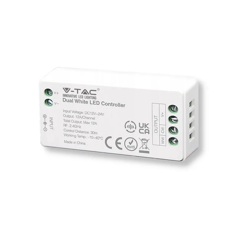 Kontroler Sterownik Ściemniacz V-TAC Mono Jednokolorowy 12A 12V-144W 24V-288W VT-2431