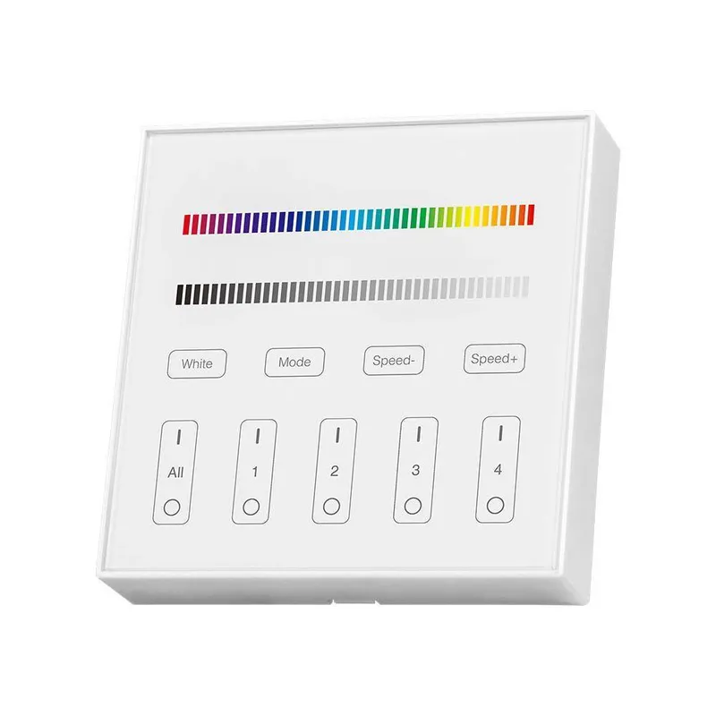 Pilot Panel Ścienny Szklany Kontroler V-TAC RGB+W 4-STREFY VT-2437