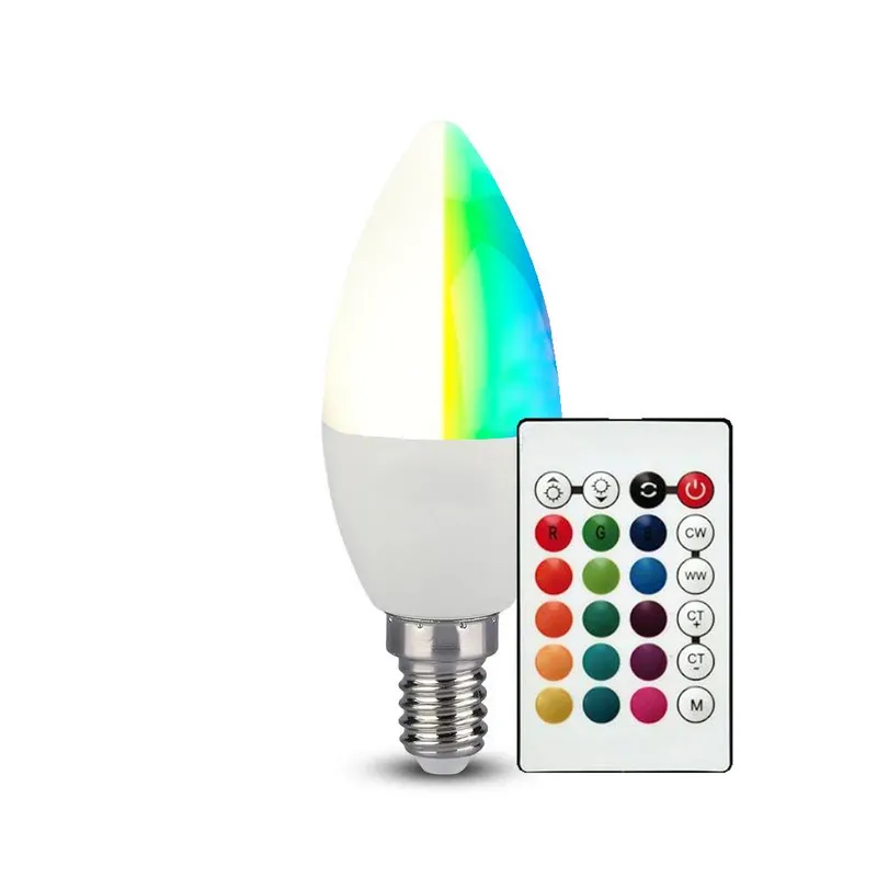 Żarówka LED V-TAC 4,8W E14 Świeczka Pilot VT-2214-N-1 RGB+3000K 320LM