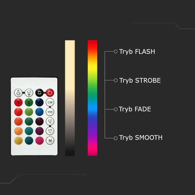 Żarówka LED V-TAC 4,8W E14 Świeczka Pilot VT-2214-N-1 RGB+4000K 320LM