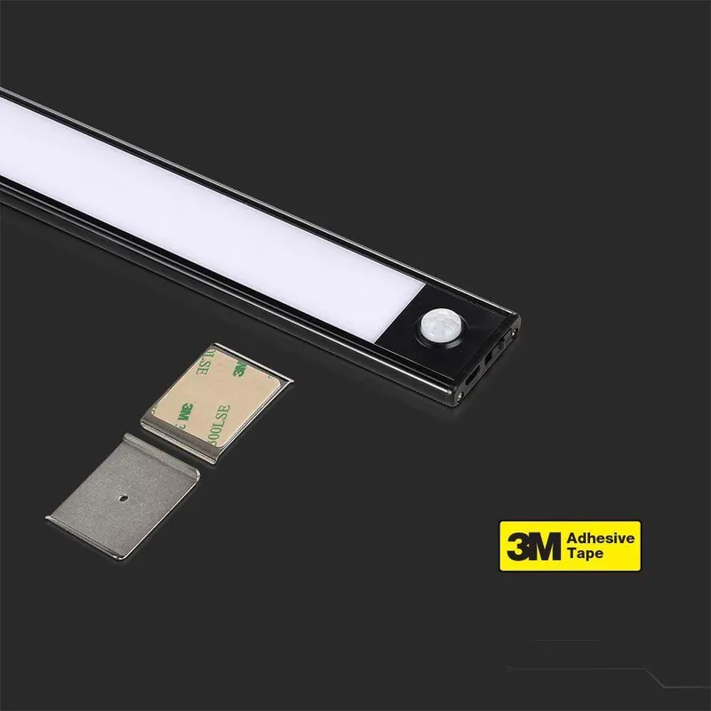 Oprawa Podszafkowa V-TAC 1,5W LED Czujnik Ruchu Ładowanie USB 30cm VT-8141 3000K 110LM - Czarna