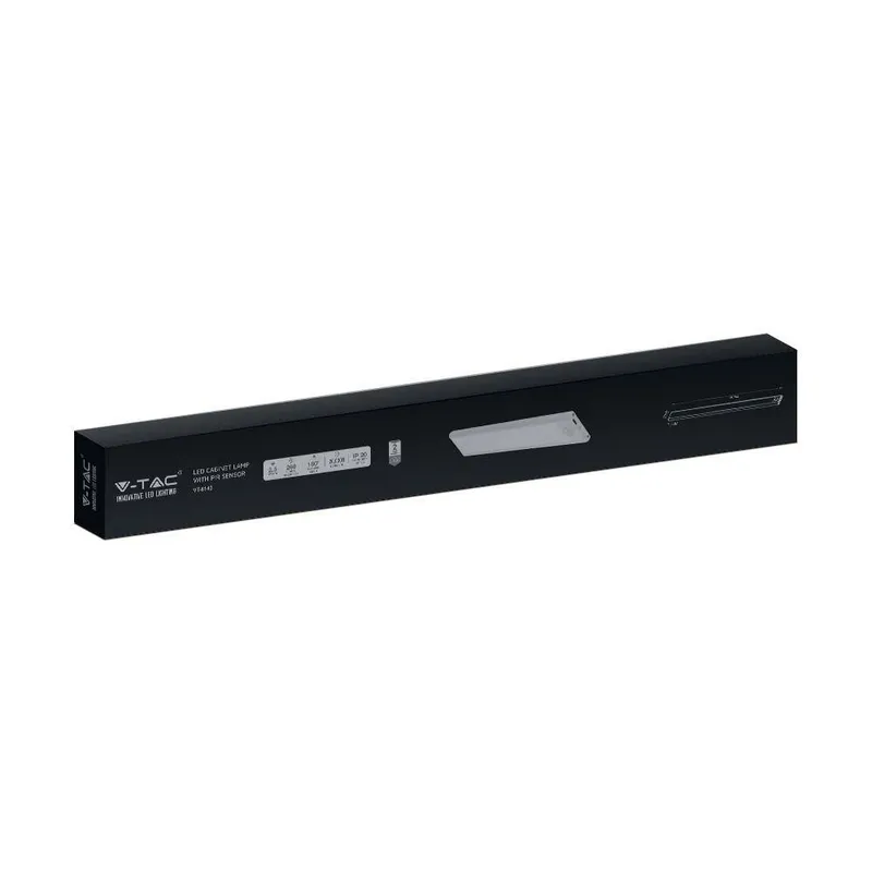 Oprawa Podszafkowa V-TAC 2,5W LED Czujnik Ruchu Ładowanie USB 60cm VT-8143 4000K 260LM - Srebrna