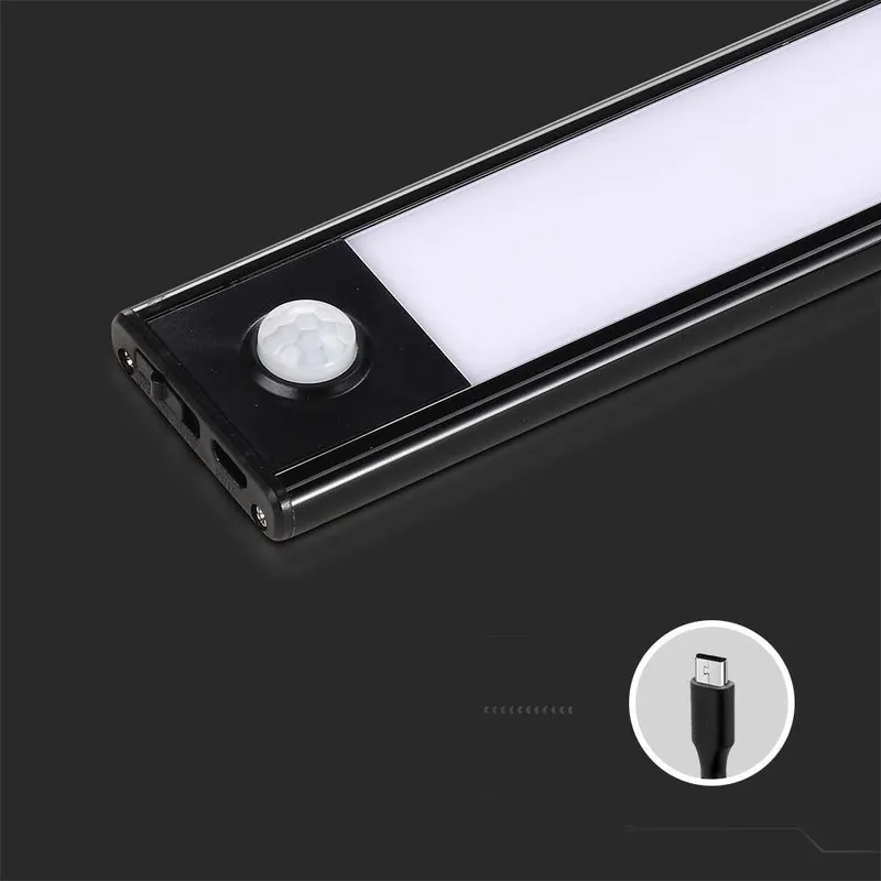 Oprawa Podszafkowa V-TAC 2,5W LED Czujnik Ruchu Ładowanie USB 60cm VT-8143 4000K 260LM - Czarna