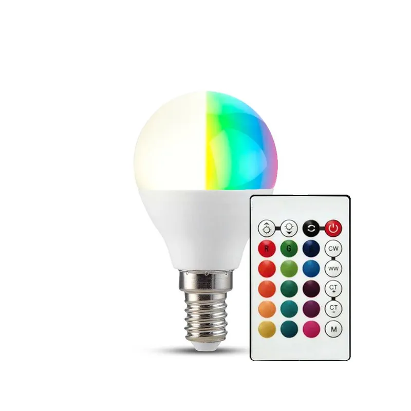 Żarówka LED V-TAC 4,8W E14 Kulka P45 Pilot VT-2234 3000K+RGB 470LM