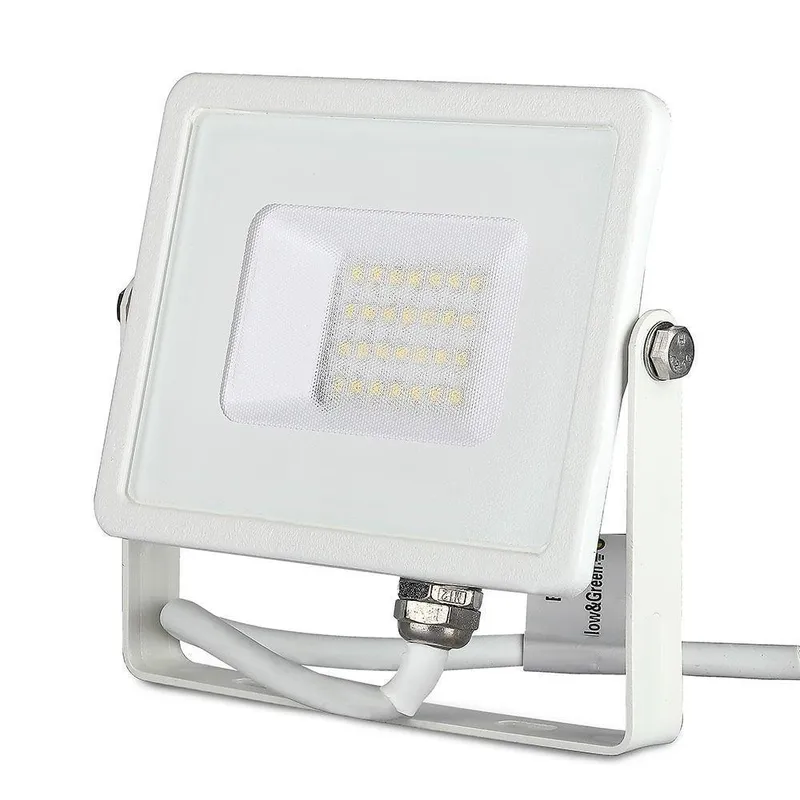 Naświetlacz LED V-TAC 20W SAMSUNG CHIP VT-20-W 6400K 1600LM 5 Lat Gwarancji - Biały