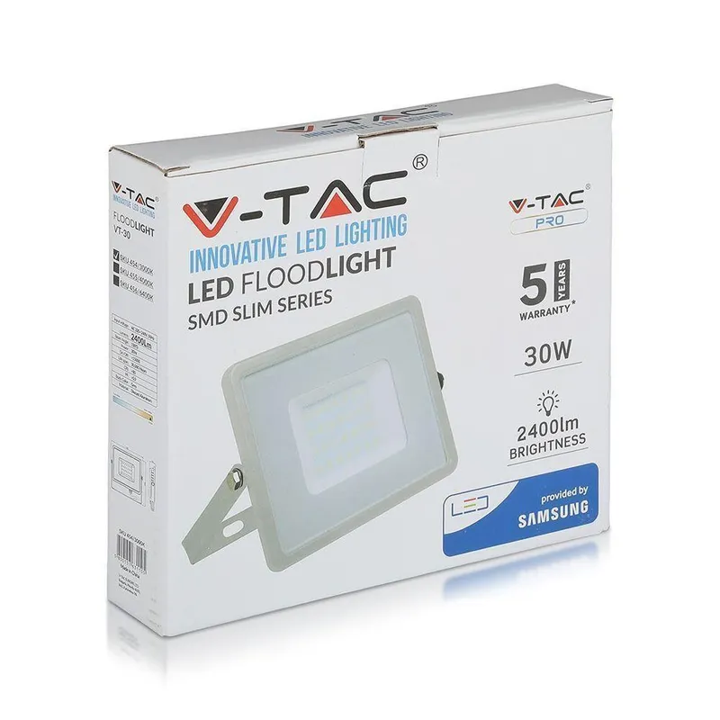 Naświetlacz LED V-TAC 30W SAMSUNG CHIP VT-30-G 6400K 2400LM 5 Lat Gwarancji - Szary