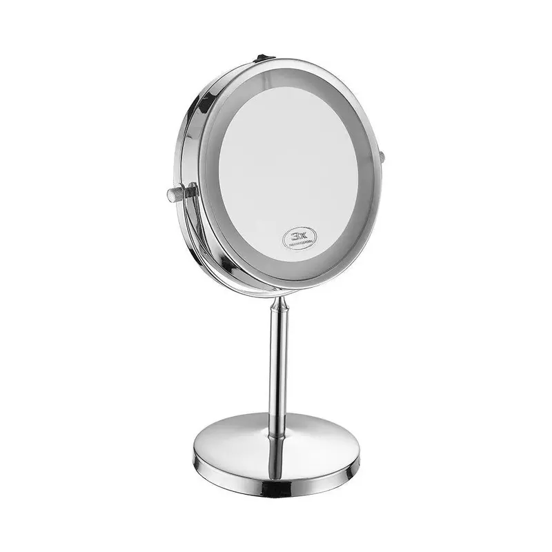 Lustro Przenośne V-TAC 3W LED Łazienka Makijaż 4XAAA FI.17CM Chrom VT-7572 6400K 30LM