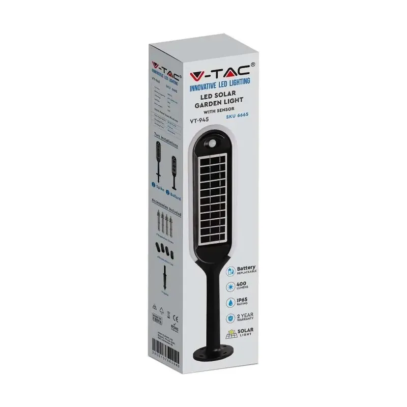 Słupek Ogrodowy V-TAC Solarny LED 5W 2w1 VT-945 3000K 400LM