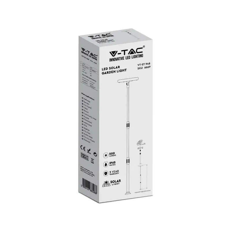 Słupek Ogrodowy V-TAC Solarny LED 8W VT-948 4000K 500LM