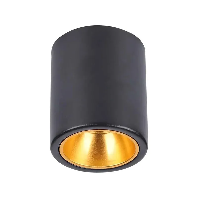 Oprawa V-TAC GU10 Okrągła Natynkowa Tuba Czarna+złoty 98x118mm VT-978RD 3 Lata Gwarancji