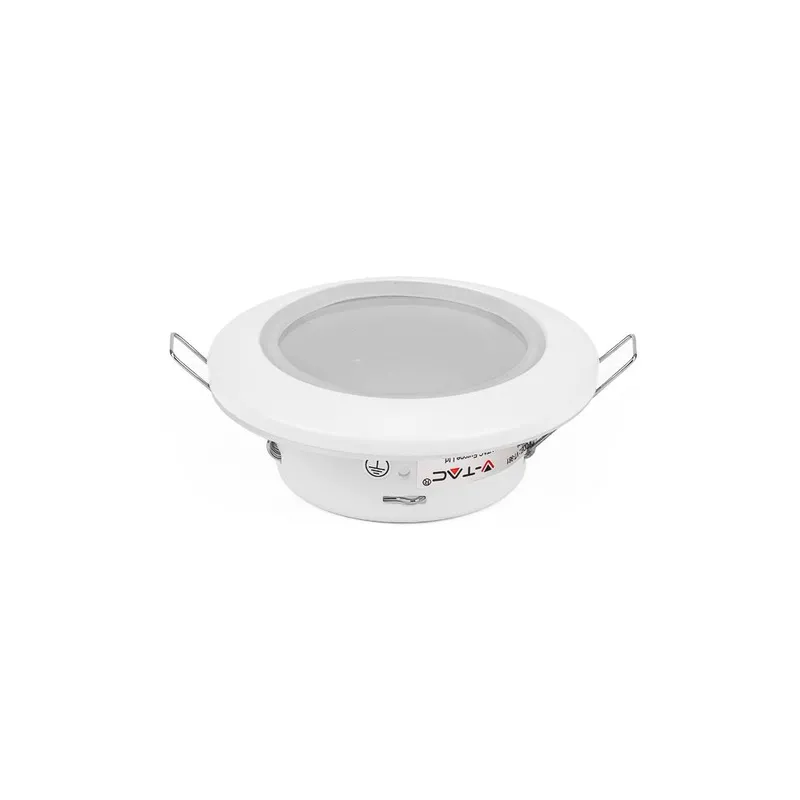 Oczko V-TAC GU10 Wpuszczane Okrągłe Szczelne Z Szybą IP44 VT-981 3 Lata Gwarancji - Białe
