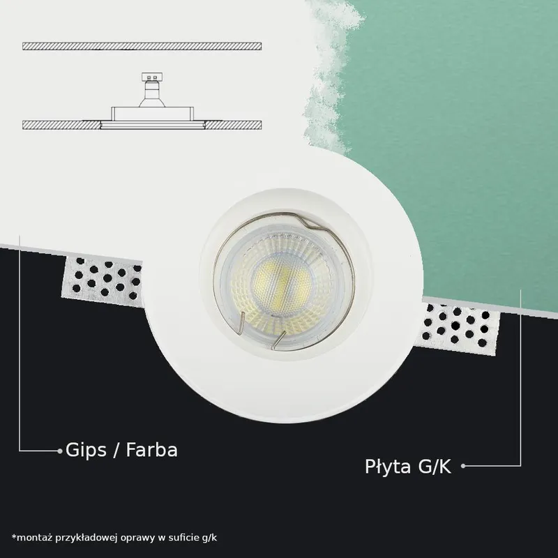 Oprawa Gipsowa V-TAC 3XGU10 Sufitowa 280x100 VT-11023 3 Lata Gwarancji - Biała