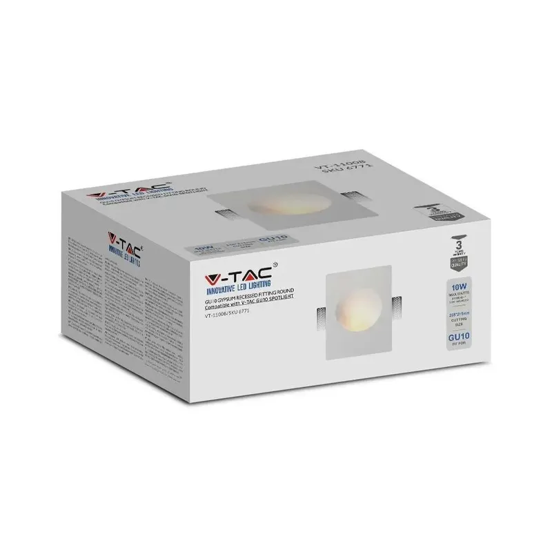 Oprawa Gipsowa V-TAC GU10 Kinkiet Ścienny 250x210 VT-11008 3 Lata Gwarancji