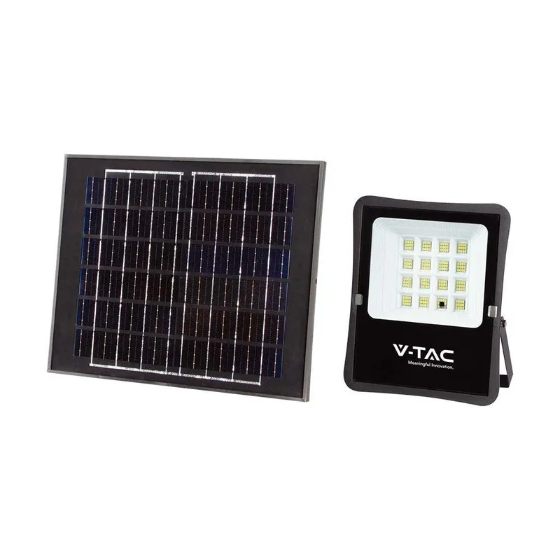 Naświetlacz LED Solarny V-TAC 16W Pilot Auto Timer IP65 VT-55200 6400K 1600LM