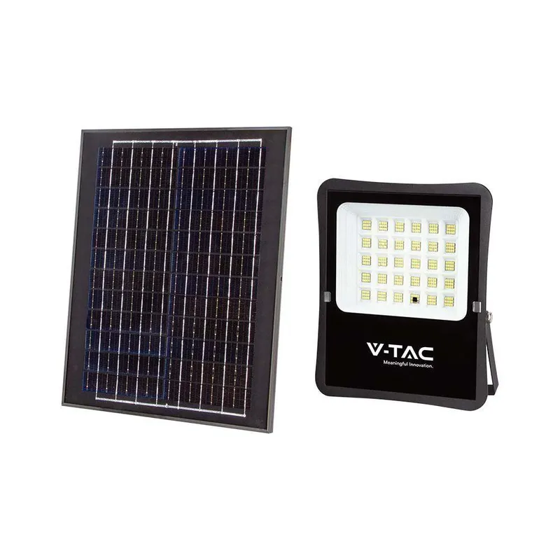 Naświetlacz LED Solarny V-TAC 20W Pilot Auto Timer IP65 VT-55300 4000K 2400LM