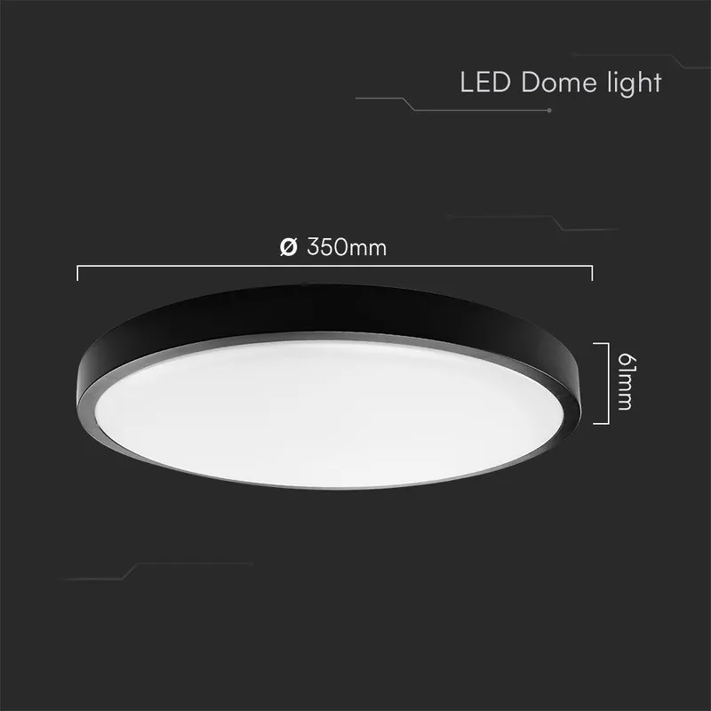 Oprawa Sufitowa Plafoniera V-TAC 36W LED SAMSUNG CHIP Okrągły 35cm Natynkowy IP44 VT-8630B 3000K 3820LM 5 Lat Gwarancji - Czarny