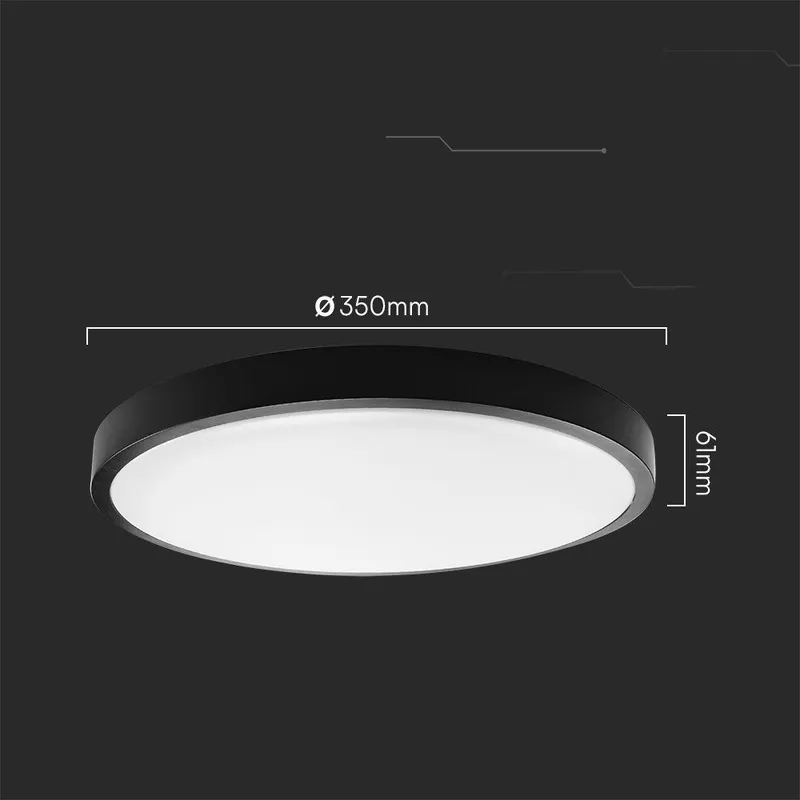 Oprawa Sufitowa Plafoniera V-TAC 24W LED SAMSUNG CHIP Okrągły 35cm Natynkowy Pilot Czujnik Ruchu IP44 VT-8624S 4000K 2500LM 5 Lat Gwarancji - Czarny