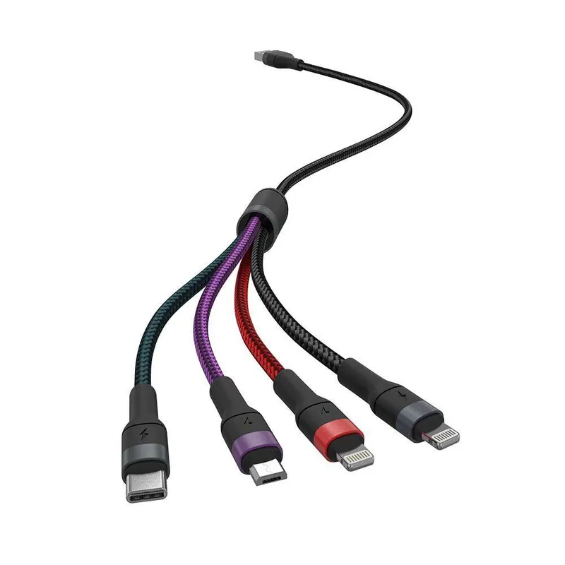 Przewód 4w1 1,2mb V-TAC PD 2,4A VT-5351