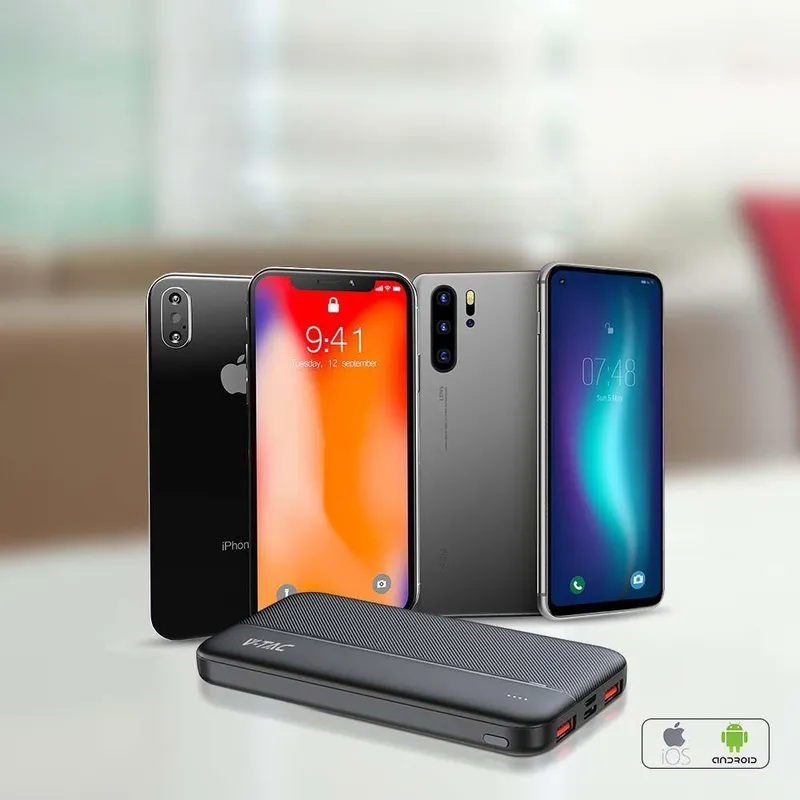Power Bank V-TAC 10000mAh 2XUSB Type C Szybki 22,5W V-TAC VT-10000-B - Czarny